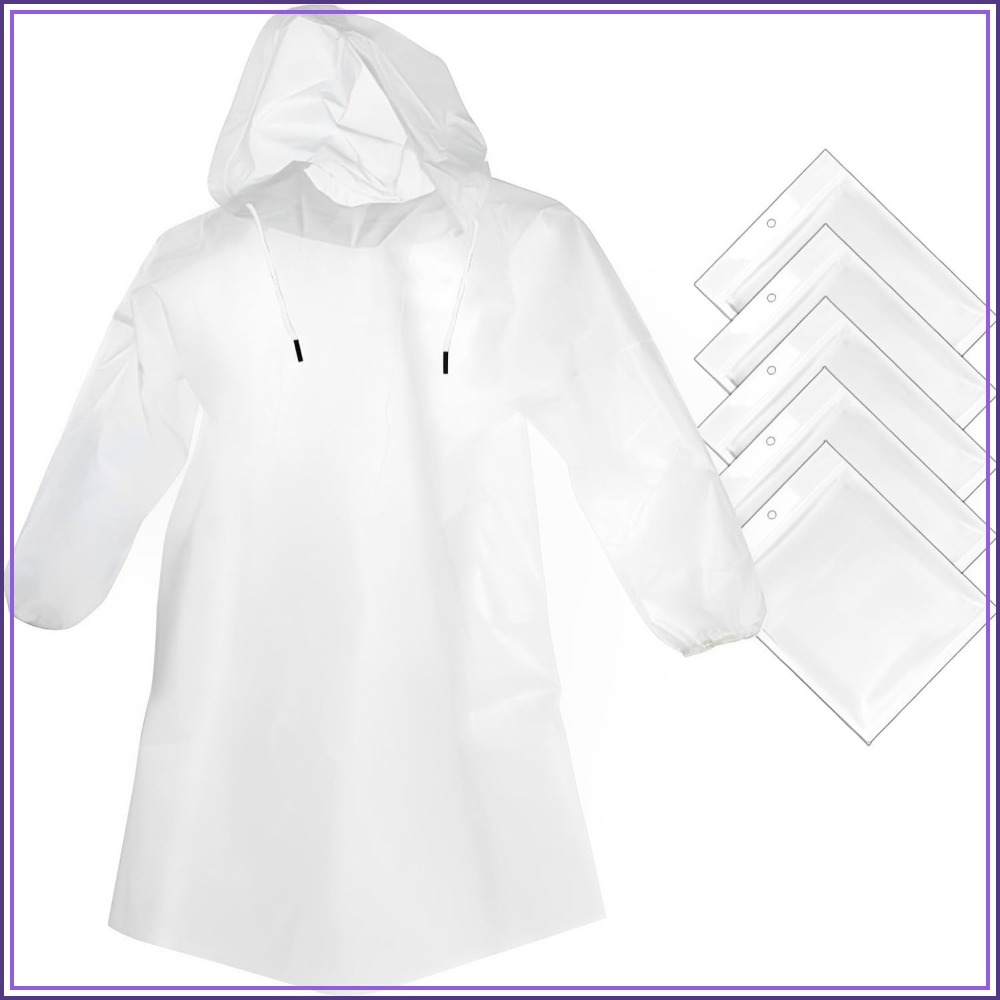Emergency Poncho Rain - Poncho Impermeabili Trasparenti per Adulti e