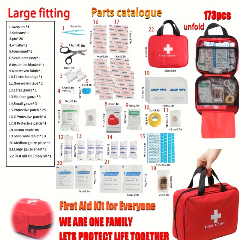 Bivy Bag Emergency - Kit di Pronto Soccorso 173 Pezzi,
