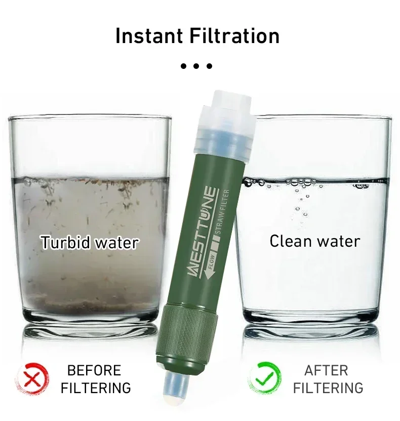 Water Purification Straw - Westtune Mini campeggio esterno purificazione filtro