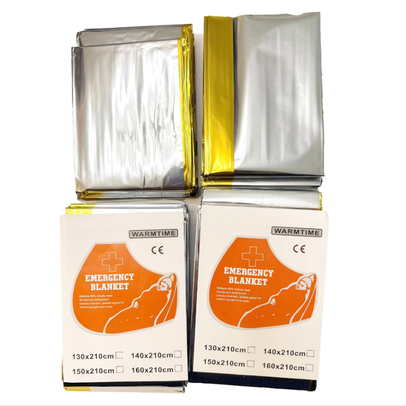 Survival Blanket Reflective - Confezione da 4 Coperte Termiche di