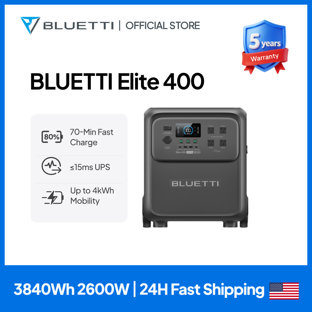 Solar Emergency Charger - BLUETTI Elite 400 2600W 3840Wh Stazione