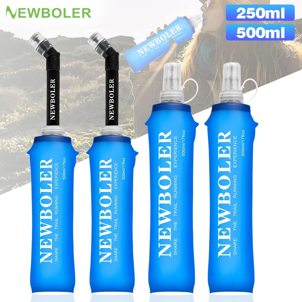 Water Bag Collapsible - NEWBOLER 250ml 500ml Bottiglia d'acqua TPU