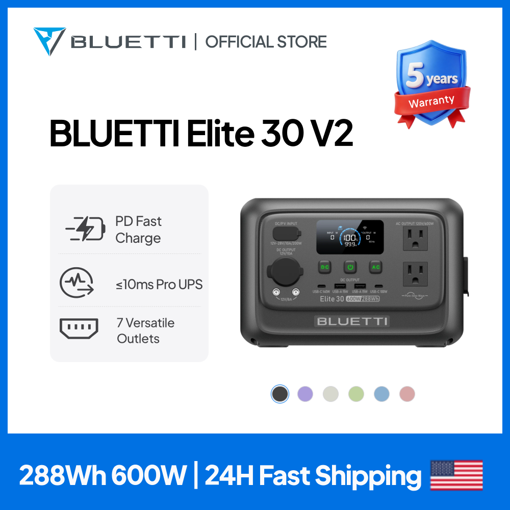 Solar Emergency Charger - 【Rinnovato】BLUETTI Elite 30 V2 Stazione di