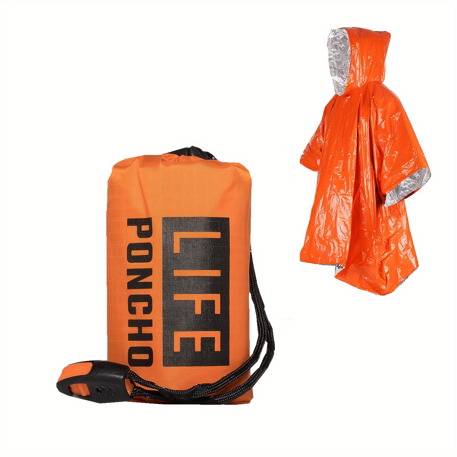 Survival Blanket Reflective - Poncho antipioggia per sopravvivenza di emergenza,